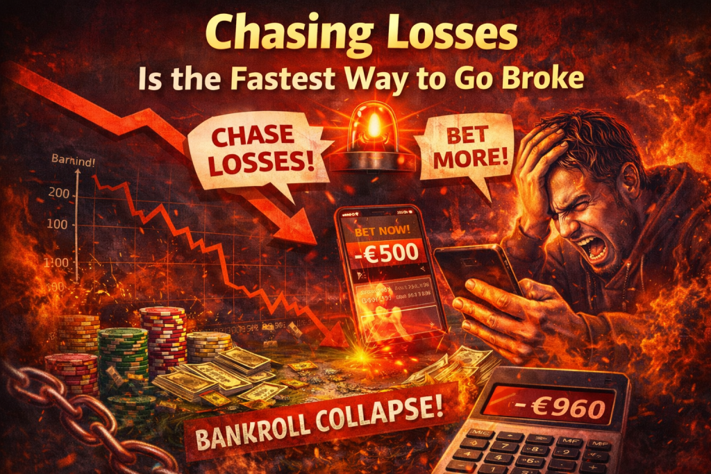 chasing losses betting bankroll collapse illustration