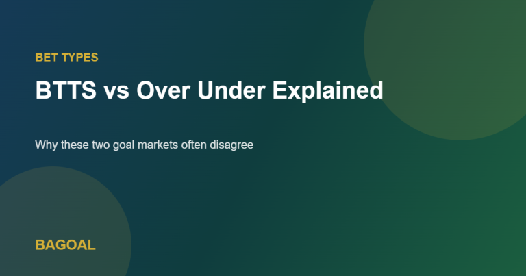 BTTS vs Over Under - both teams to score and total goals markets explained - BAGOAL